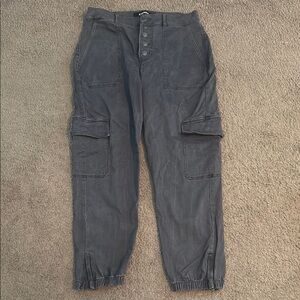 Express Gray High Rise Cargo Pants